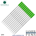 12 Pack - Monteverde Soft Roll Ballpoint C13 Paste Ink Refill Compatible with most Cross Style Ballpoint Pens - Green (Medium Tip 0.7mm) - Wood N Dreams