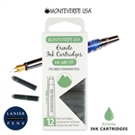 Monteverde G305ER Ink Cartridges Clear Case Gemstone Erinite- Pack of 12