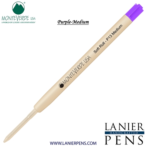 Monteverde SoftRoll Ballpoint P13 Paste Ink Refill Compatible with most Parker Style Ballpoint Pens - Purple (Medium Tip 0.7mm) - Wood N Dreams