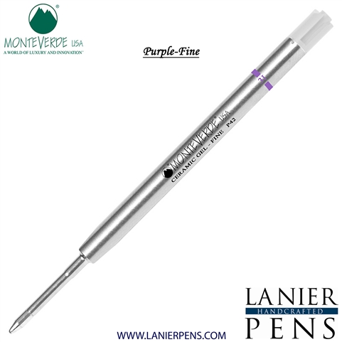 Monteverde Capless Ceramic Gel P42 Ink Refill Compatible with most Parker Style Ballpoint Pens - Purple (Fine Tip 0.6mm) - Wood N Dreams