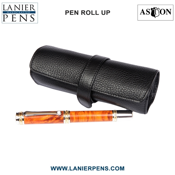 5 Pen Holder Roll Up Black Case/Roll Up Pen Case Luggage Accessory by Lanier Pens, lanierpens, lanierpens.com, wndpens, WOOD N DREAMS, Pensbylanier