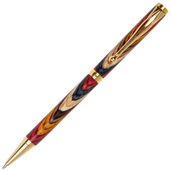 Slimline Twist Pen - Festival Color Grain by Lanier Pens, lanierpens, lanierpens.com, wndpens, WOOD N DREAMS, Pensbylanier