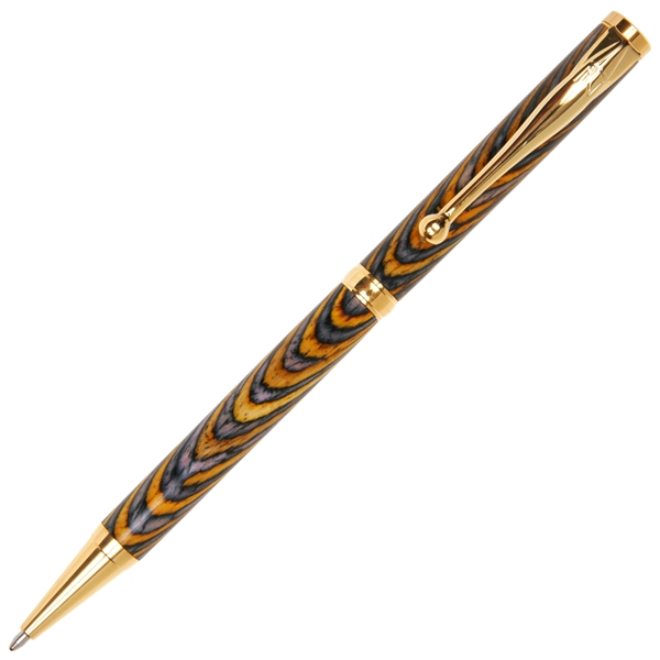 Slimline Twist Pen - Goldrush Color Grain by Lanier Pens, lanierpens, lanierpens.com, wndpens, WOOD N DREAMS, Pensbylanier