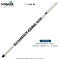 25 Pack - Schmidt 635 D1 Mine Ballpoint Refill - Black Ink (Medium Tip 0.7mm) by Lanier Pens, Wood N Dreams