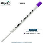 Schmidt P900 Parker Style Ballpoint Pen Refill - Purple Ink (Medium Tip 0.7mm) by Lanier Pens, Wood N Dreams