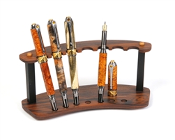 Rosewood and Ebony Upright Pen Stand - 7 Pen