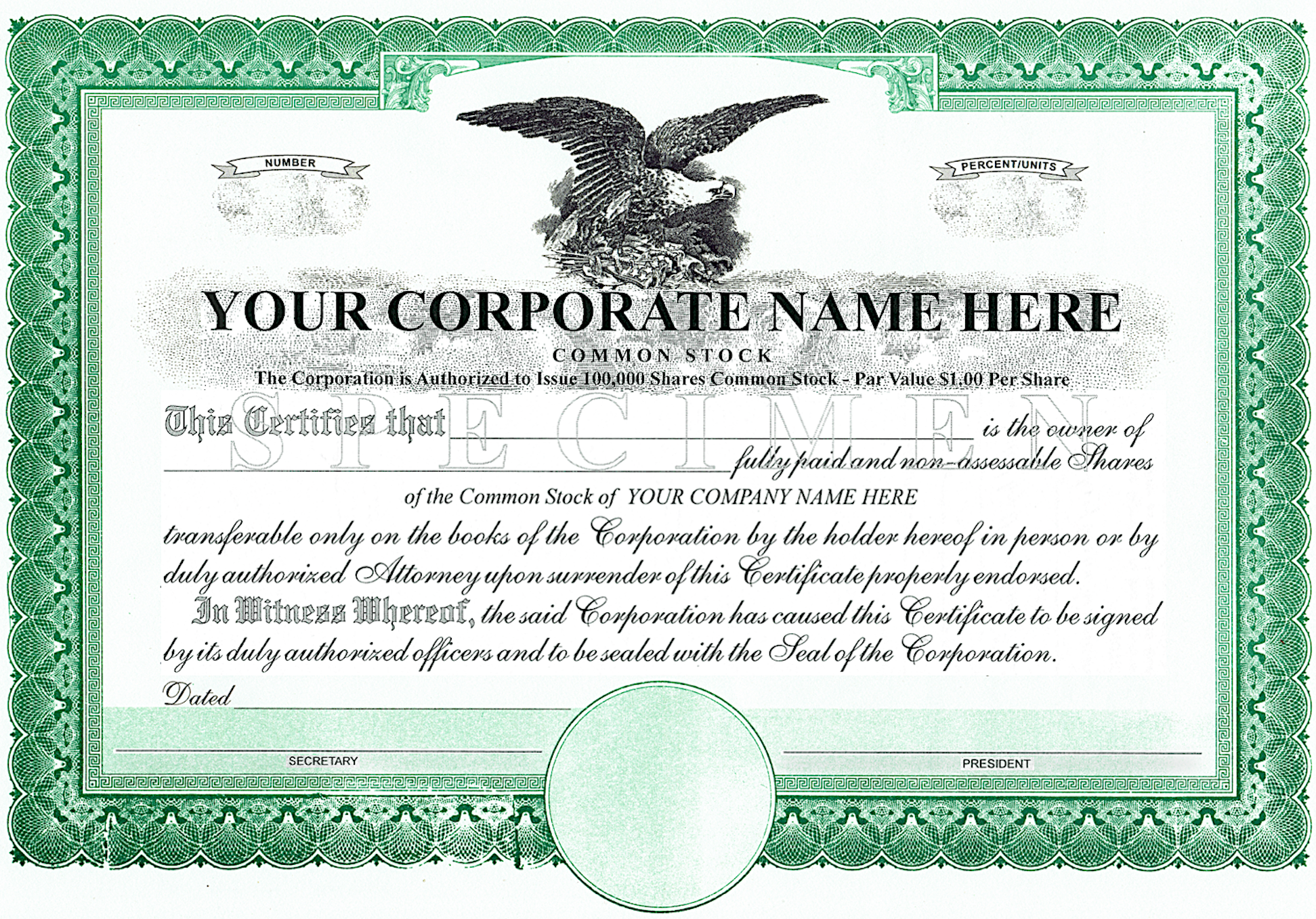 Corporation Stock Certificates