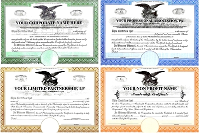 Printed Liberty Legal Eagle Certificates