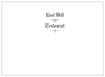 Will Covers; Pebble Finish; Letter Size; Engraved "Last Will and Testament"