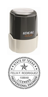 Texas Professional Engineer Round Self-Inking Stamp; 1-5/8" Diameter