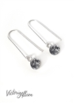 Sterling Silver Moon Earrings on Long Hooks