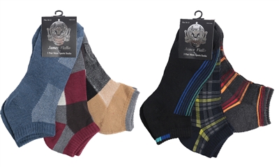 Wholesale Men's Quarter Cushion Sport Socks 3-Pair Pack (60 Packs)