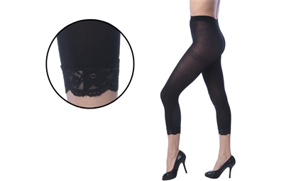 Wholesale Isadora's Women's Opaque Capri Footless Tights With Lace Trim (120 Pcs)