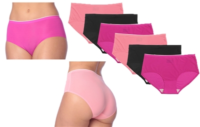 Wholesale Isadora Women's Invisible Nylon/Spandex, Opaque/Sheer Design Panties Assorted Size (72 Pack)