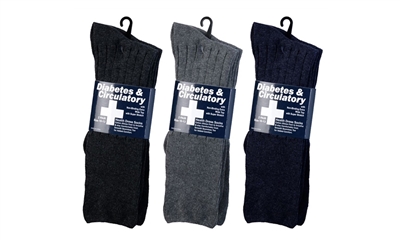 Wholesale Men's Diabetic Dress Socks 2-Pair Pack (90 Packs)