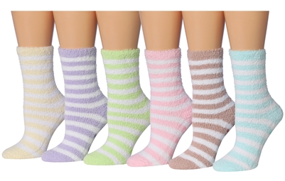 Wholesale Women's Fuzzy Skid-Proof Solid Crew Socks (120 Packs)