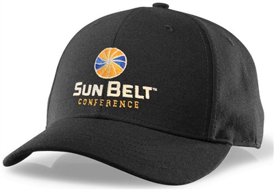 Richardson Fitted Hat with Sun Belt Logo - Black