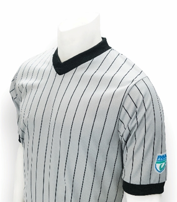 FHSAA Basketball Sublimated Smitty Gray w/Black Pinstripe V-Neck Shirt