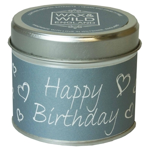 Wax & Wild Candle in Tin - Happy Birthday