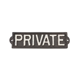 Cast Iron Sign - Private 22cm