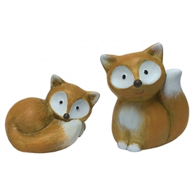 2asst Medium Ceramic Foxes 9cm