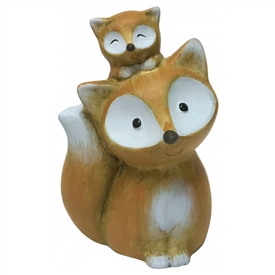 Ceramic Fox And Cub 16cm