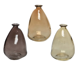 3 Assorted Glass Vase - 12cm