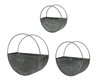 Set Of 3 Zinc Wallplanters - 36cm