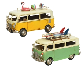 2asst Tin Campervans 14cm