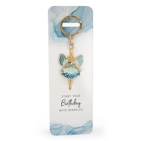 Sparkling Angel Keyring - Birthday 12cm