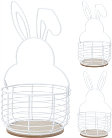2asst Rabbit Metal Wire Baskets 32cm