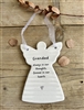 Ceramic Hanging Angel Message Remembrance Plaque 11cm