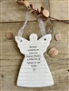 Ceramic Hanging Angel Message Remembrance Plaque 11cm