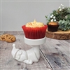 Ceramic Santa Candle Holder / Cupcake Holder - White