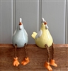 DUE MID JANUARY - 2asst Porcelain Chickens with Dangley Legs 8.5cm