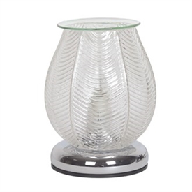 DISPATCH FROM 29th APRIL - 40W Ribbed Glass Electric Aroma Lamp - Clear Lustre 16cm
