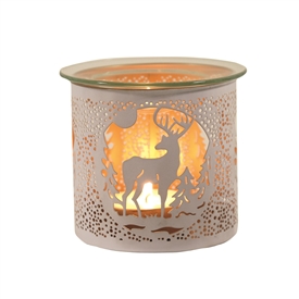 White Wax/Oil Burner / Candle Holder  - Stag