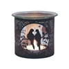 Black And Silver Candle Holder / Oil Burner - Heart