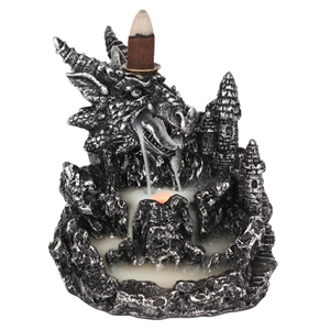 Silver Dragon Incense Backflow Burner 13cm