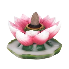 Colourful Lotus Flower Backflow Incense Burner 7cm