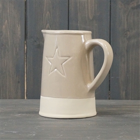 Grey Round Ceramic Star Jug 15cm
