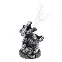 Silver Dragon Incense Cone Holder 9cm