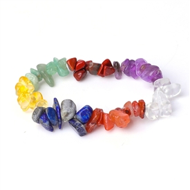 Stone Chip Bracelet - Chakra 7 Colours