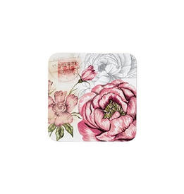 Set Of 4 Floral Coasters 10cm