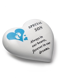 Son Footprints Memorial Heart 14cm