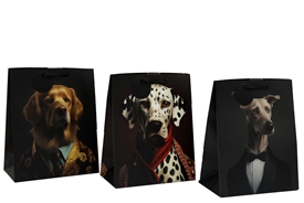 DUE JAN 3asst Dog Head Gift Bags SOLD IN 12's 33cm