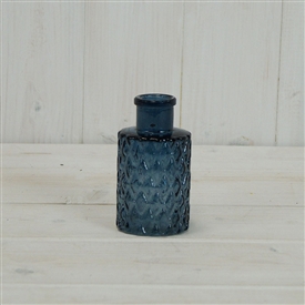 Blue Geometric Glass Bottle 9.2cm