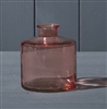 Squat Glass Bottle/Vase - Rose 10.3cm