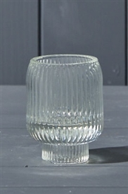 Two Way Candle Holder - Clear 8.3cm