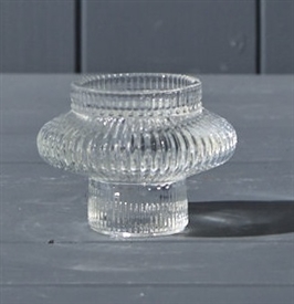 Two Way Candle Holder - Clear 8cm